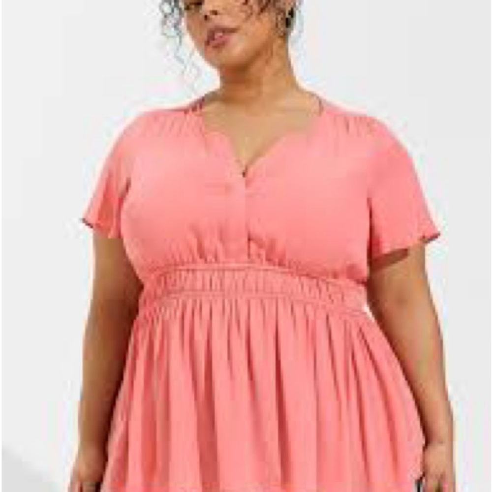 Women's Pink Flutter Sleeve Top